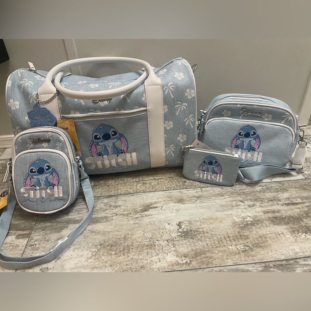 NWT Stitch weekender bag, crossbody set and mini wallet
